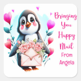 Bring You Happy Mail パーソナライズされた Stickers スクエアシール