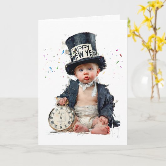 Bringing in the New Year with a Smile カード (黄色い花)