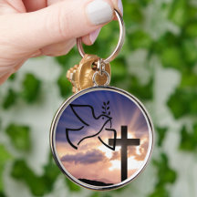 Bringing Peace Keychain; Dove Keychain; Religious 
