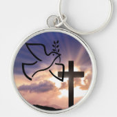 Bringing Peace Keychain; Dove Keychain; Religious  キーホルダー (正面)