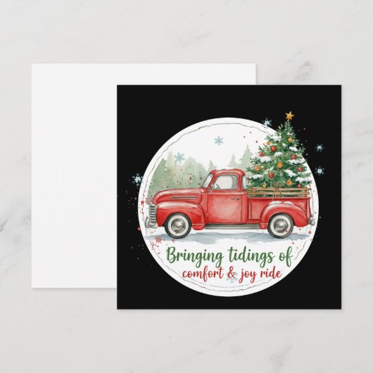 Bringing Tidings of Comfort & Joy Ride funny xmas シーズンカード (正面/裏面)