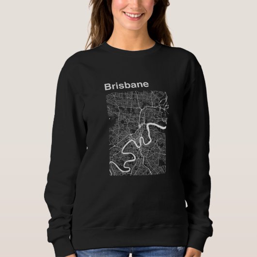 Brisbane Australia Classic City Map Graphic スウェットシャツ (正面)