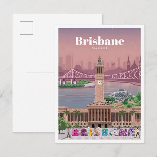 Brisbane Australia Vintage Travel  ポストカード (正面/裏面)