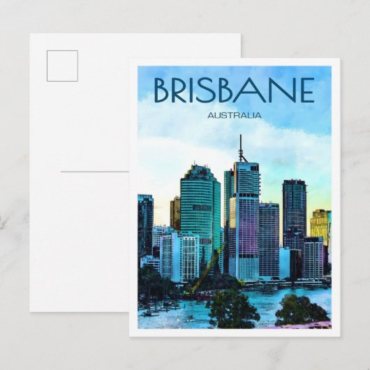 Brisbane City Australia Vintage Travel  ポストカード (正面/裏面)