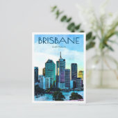 Brisbane City Australia Vintage Travel  ポストカード (スタンド正面)