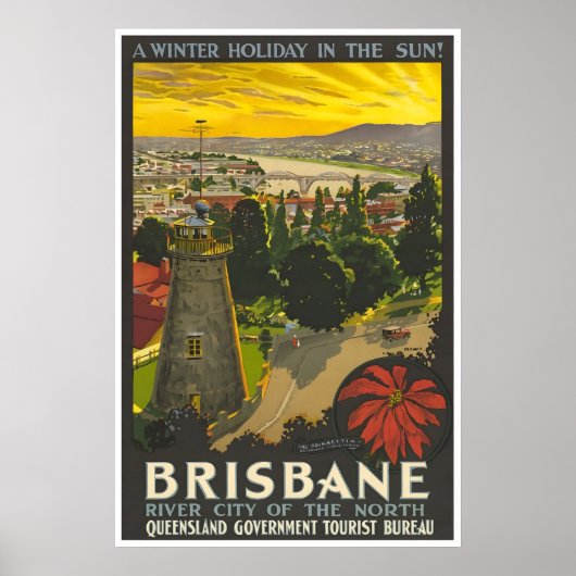 Brisbane Print Australia Travel Poster Australian ポスター (正面)