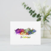 Brisbane skyline in watercolor ポストカード (スタンド正面)