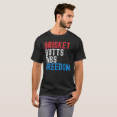 Brisket Butts Ribs Freedom Patriotic meat  4th of  Tシャツ (正面フル)