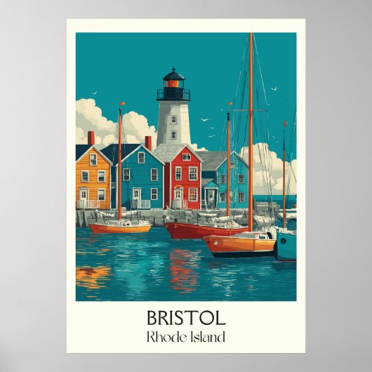Bristol Rhode Island Harbor Town ポスター (正面)