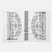 Bristol Sagon Sign with Tracks on white キッチンタオル (横)