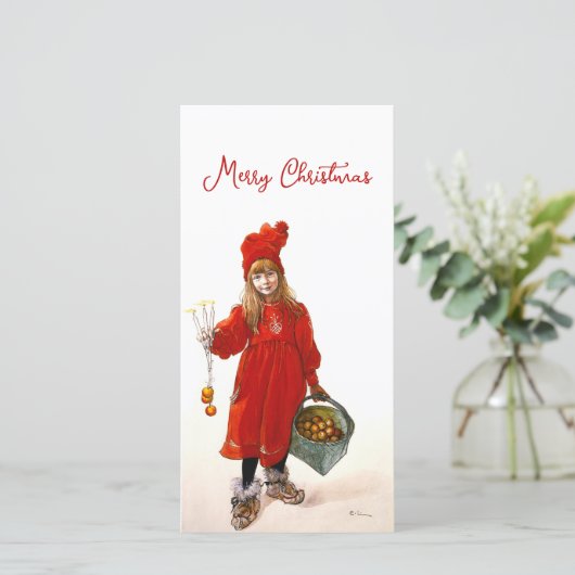 Brita as Iduna Carl Larssonヴィンテージアートクリスマス シーズンカード (スタンド正面)