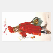 Brita as Iduna Carl Larssonヴィンテージアートクリスマス 長方形シール (正面)