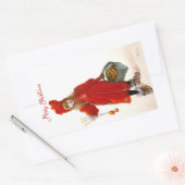 Brita as Iduna Carl Larssonヴィンテージアートクリスマス 長方形シール (封筒)
