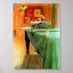 Brita at the Piano by Carl Larssonヴィンテージ・アート ポスター