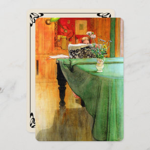 Brita at the Piano by Carl Larsson, Music Recital 招待状