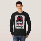 Britain Flag British Mom Messy Bun Mom Life Tシャツ (正面フル)