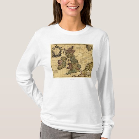 BritainPanoramic素晴らしいMapGreatのイギリス Tシャツ (正面)