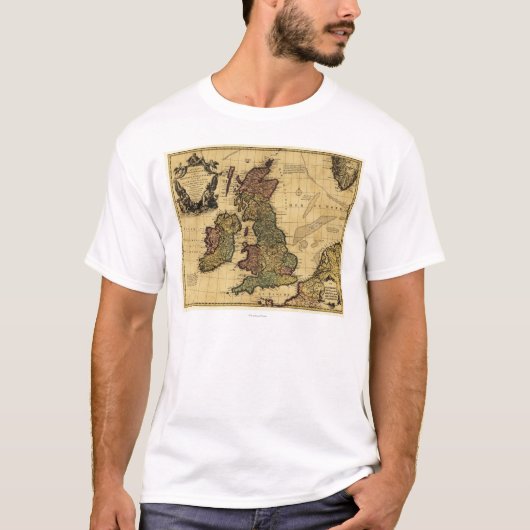 BritainPanoramic素晴らしいMapGreatのイギリス Tシャツ (正面)
