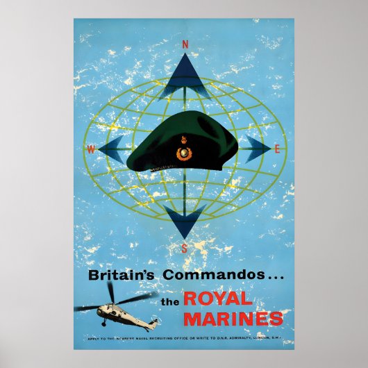 Britain's Commandos The Royal Marines Propaganda ポスター (正面)