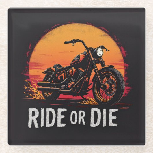 Brite-T バイク乗り必携 0019613 ガラスコースター (正面)