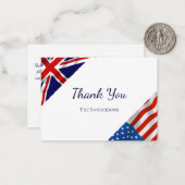 British American Flags 結婚's Thank You ノートカード (正面/裏面インサイチュ)