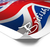 British-American Waving Flag ポスター (角)