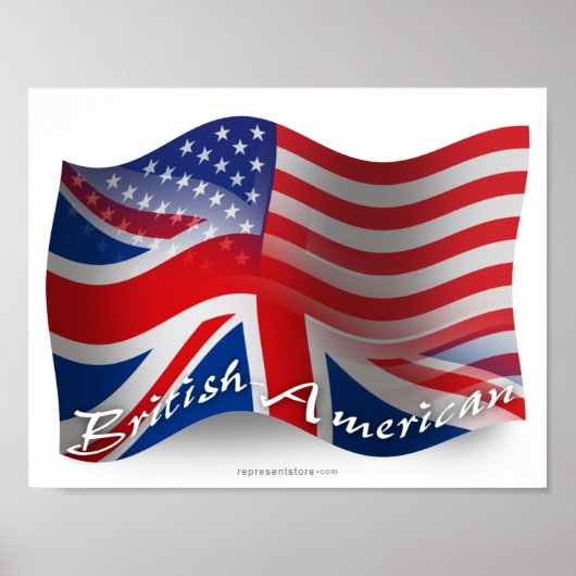 British-American Waving Flag ポスター (正面)