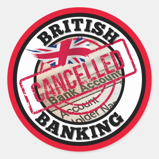 British Banking – キャンセルされた銀行口座 ラウンドシール (正面)