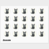 British Blue Punk Cat in Leather Jacket Sticker ラウンドシール (シート)