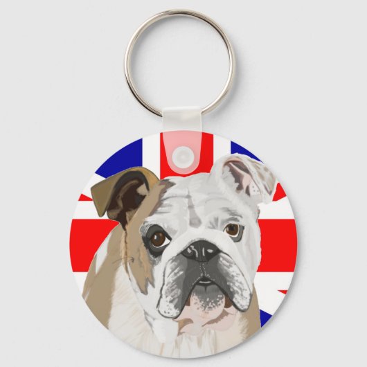 British Bulldog with Union Jack キーホルダー (正面)