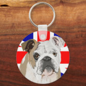 British Bulldog with Union Jack キーホルダー (正面)