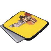 British Cat on a stack of books Laptop Sleeve ラップトップスリーブ (正面下部)