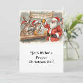 British Christmas Party Reindeer Bartender 招待状 (スタンド正面)