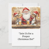 British Christmas Party Reindeer Bartender 招待状 (正面)