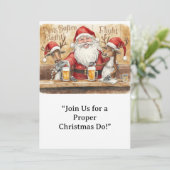 British Christmas Party Reindeer Bartender 招待状 (スタンド正面)