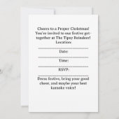 British Christmas Party Reindeer Bartender 招待状 (裏面)