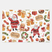 British Christmas Wrapping Paper Santa Claus ラッピングペーパーシート (正面2)