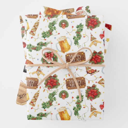 British Christmas Wrapping Paper Santa Claus ラッピングペーパーシート (インサイチュ)