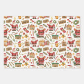 British Christmas Wrapping Paper Santa Claus ラッピングペーパーシート (正面3)