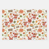 British Christmas Wrapping Paper Santa Claus ラッピングペーパーシート (正面)