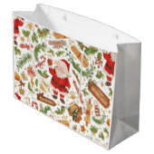 British Christmas Wrapping Paper Santa Claus ラージペーパーバッグ (裏面アングル)