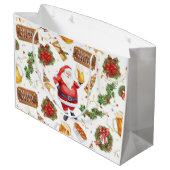 British Christmas Wrapping Paper Santa Claus ラージペーパーバッグ (裏面アングル)