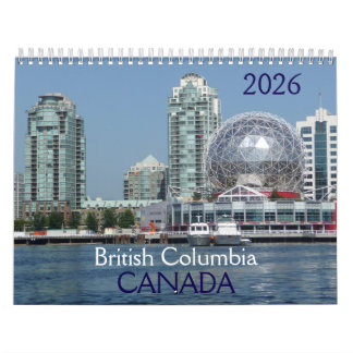 British Columbia  Canada 2026 Calendar カレンダー