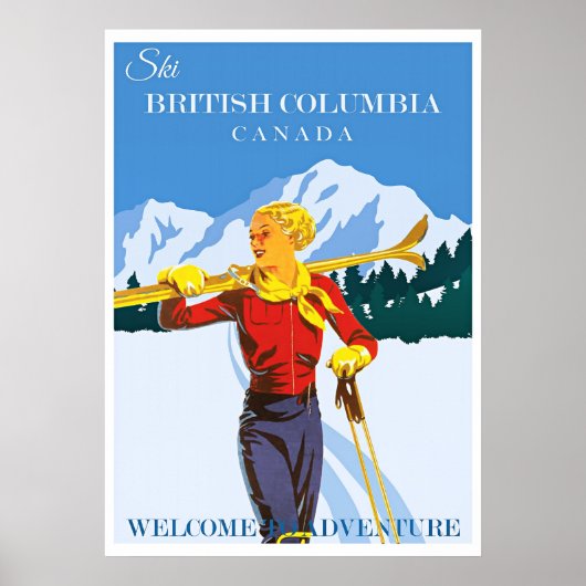 British Columbia Travel Poster ポスター (正面)