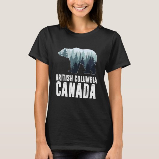 British Columbia Vancouver Canada Bear Green Fores Tシャツ (正面)