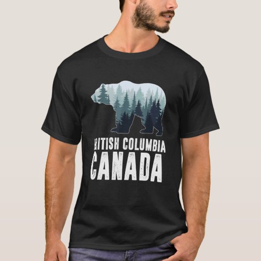 British Columbia Vancouver Canada Bear Green Fores Tシャツ (正面)