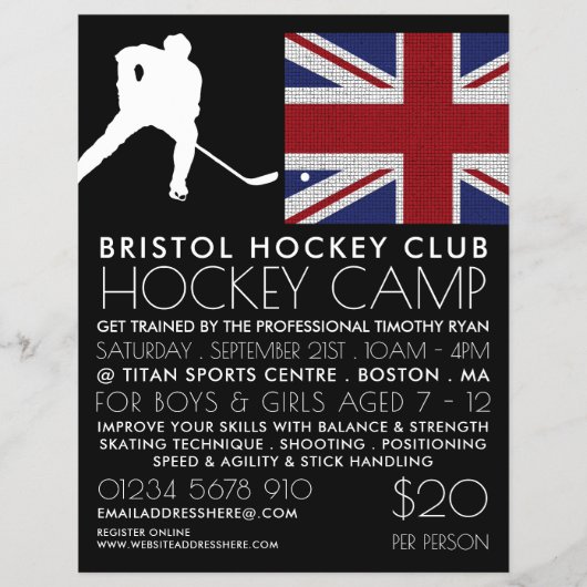 British Flag, Hockey Player, Camp Advertising チラシ (正面)