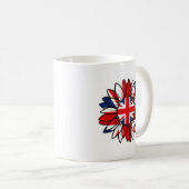 British Flag Sunflower Design コーヒーマグカップ (正面右)