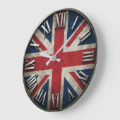 British Flag Union Jack Vintage ラージ壁時計 (傾斜)