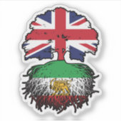 British Grown Iranian Roots Lion and Sun シール (正面)